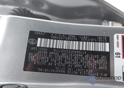 2025 Toyota Camry Le from USA, damaged, VIN 4T1DAACK2SU521116